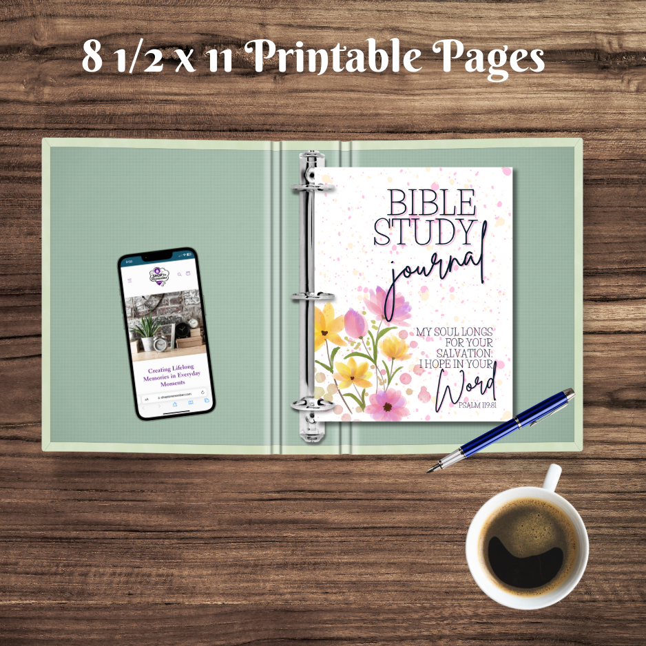 Pastel Floral Bible Study Journal Printable PDF