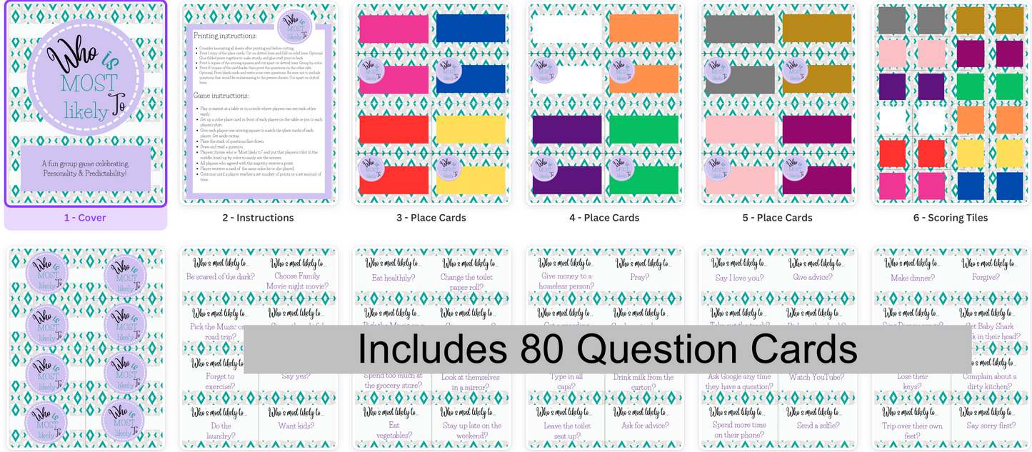 Who's Most Likely? A Printable Group Game Celebrating Predictable Personalities