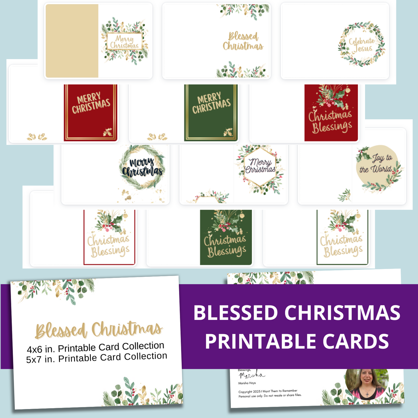 Blessed Christmas Bundle - Printable Gift Tags and Christmas Card Collection