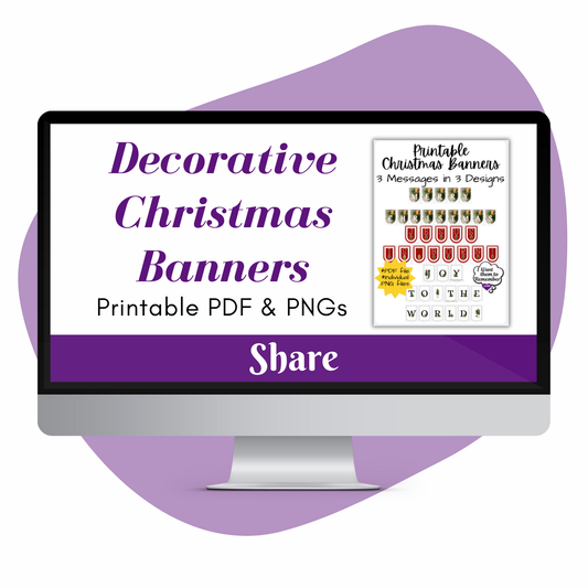 Decorative Christian Christmas Banners Printable PDF & PNGs