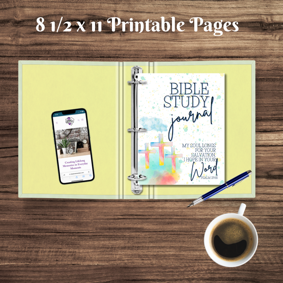 Colorful Crosses Bible Study Journal Printable PDF
