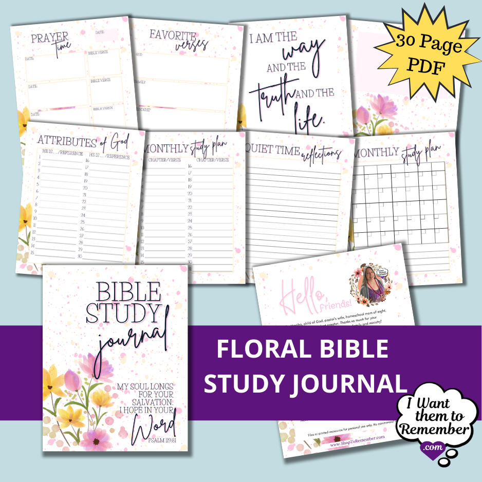 Bible Study Journal Printable PDF Bundle- 3 Designs: Crosses, Floral ...