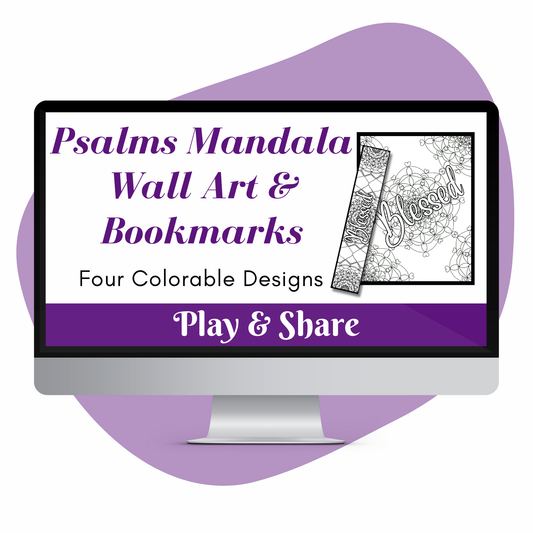 Colorable Psalms Mandala Bookmarks and Wall Art