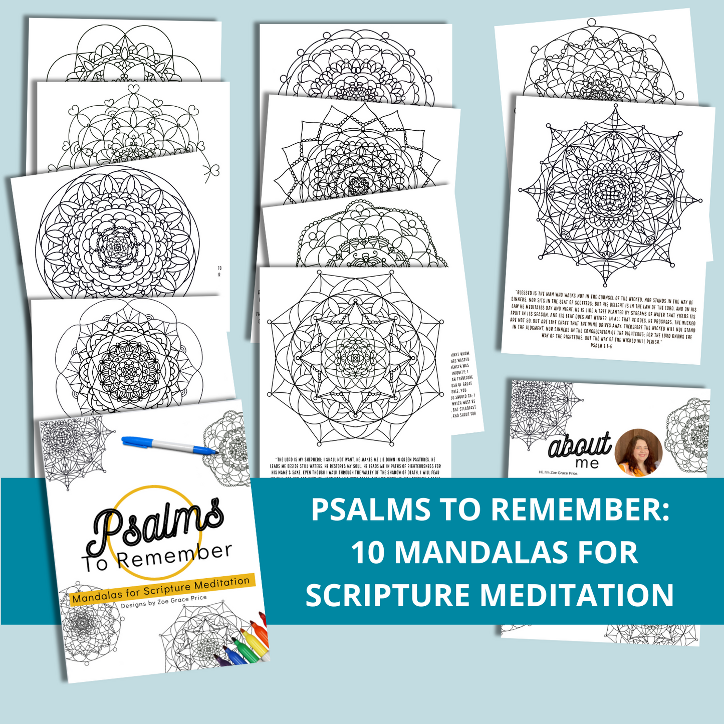 Psalms to Remember: Mandalas for Scripture Meditation Adult Coloring Book