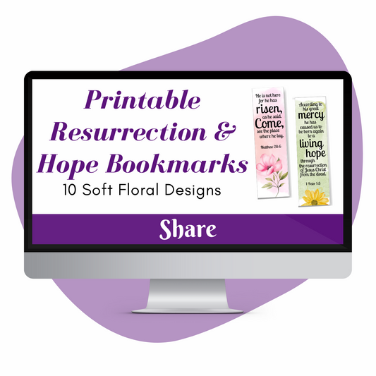 Resurrection and Hope Printable Bookmarks for Bible Study, Easter, and Gifts