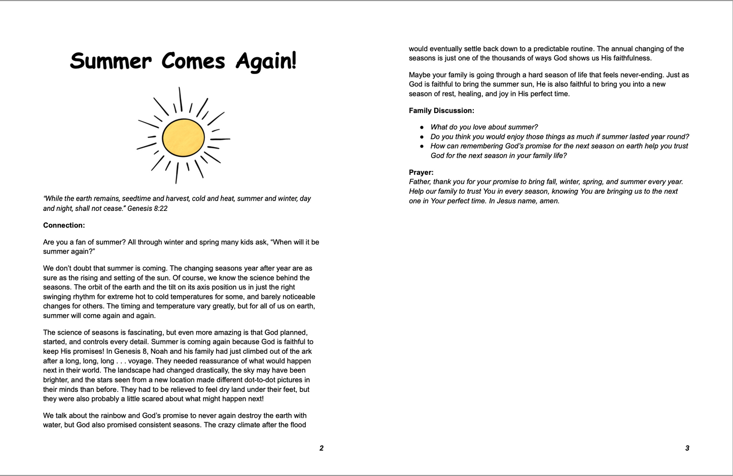 Simple Summer Connections: Family Devotions Linking Serious Faith and Summer Fun