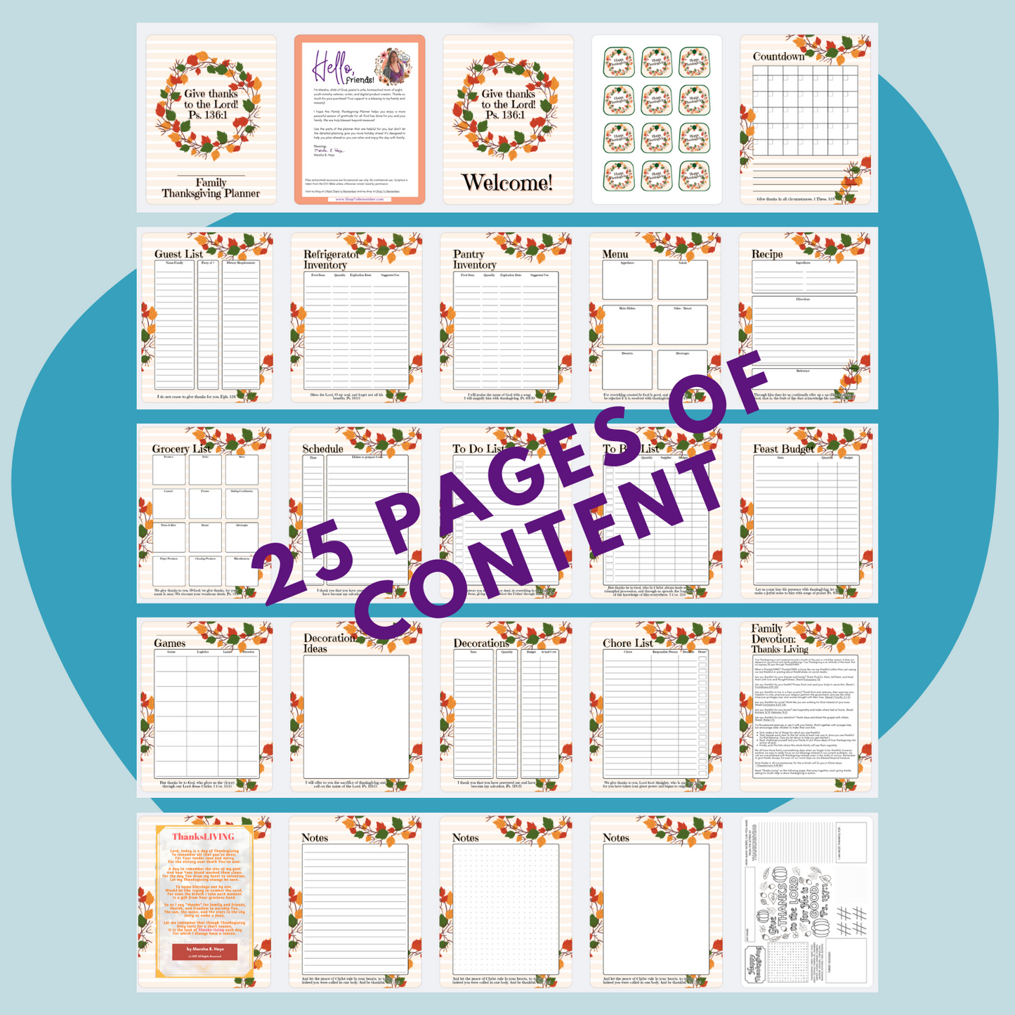 Family Thanksgiving Planner - Preparing Hearts and Homes for Gratitude - Printable PDF